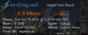 Speed Test Result