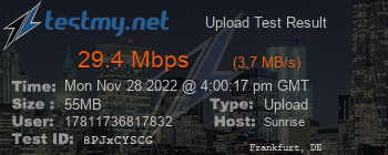 Speed Test Result