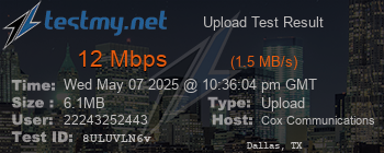 Speed Test Result