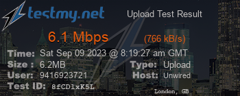 Speed Test Result