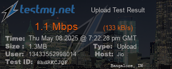 Speed Test Result