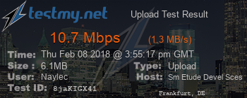 Speed Test Result