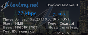 Speed Test Result