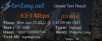 Speed Test Result