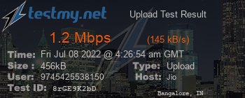 Speed Test Result