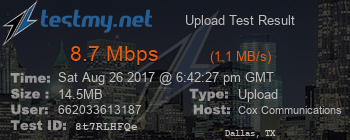 Speed Test Result