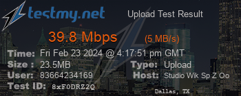 Speed Test Result