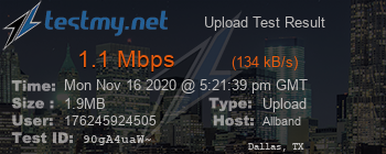 Speed Test Result