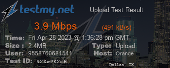 Speed Test Result