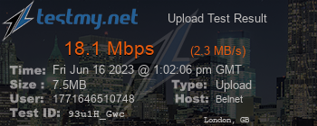 Speed Test Result