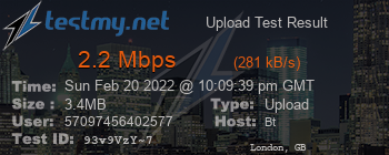 Speed Test Result