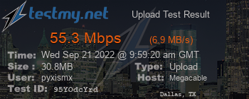 Speed Test Result