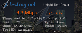 Speed Test Result