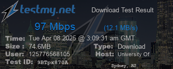Speed Test Result