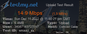 Speed Test Result