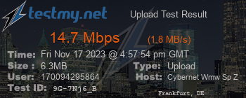 Speed Test Result