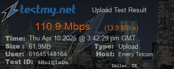 Speed Test Result