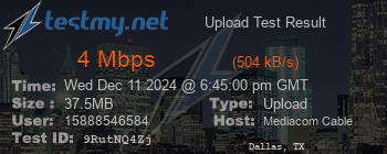 Speed Test Result