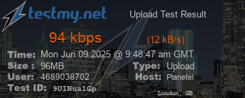 Speed Test Result
