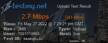Speed Test Result