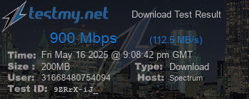 Speed Test Result