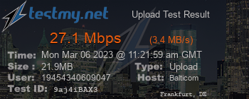 Speed Test Result