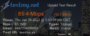 Speed Test Result