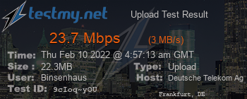 Speed Test Result