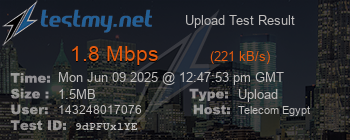 Speed Test Result
