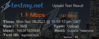 Speed Test Result