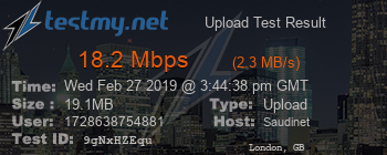 Speed Test Result