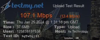 Speed Test Result