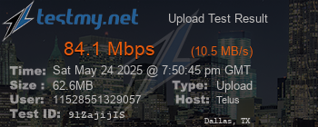 Speed Test Result