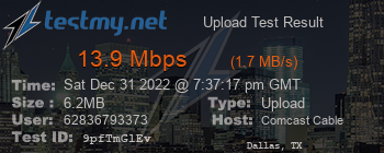 Speed Test Result