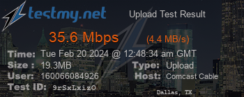 Speed Test Result