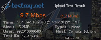 Speed Test Result