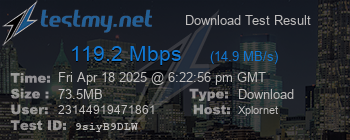 Speed Test Result