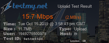 Speed Test Result