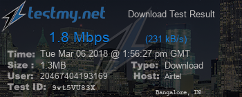 Speed Test Result