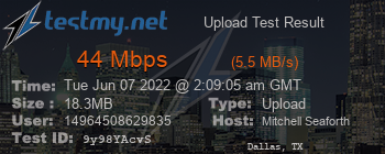 Speed Test Result