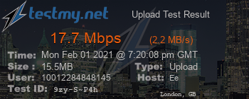 Speed Test Result