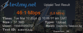 Speed Test Result