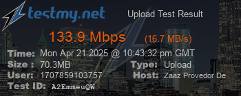Speed Test Result