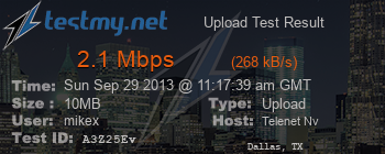 Speed Test Result