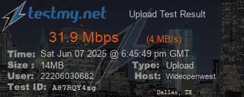 Speed Test Result