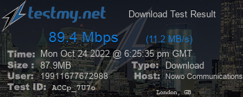 Speed Test Result