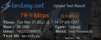 Speed Test Result