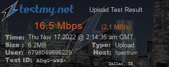 Speed Test Result