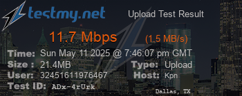 Speed Test Result