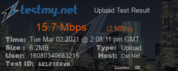 Speed Test Result